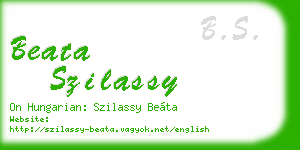 beata szilassy business card
